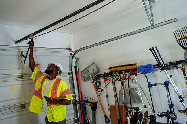 Professional Garage Door Roller Replacement technician working in Holley, NY